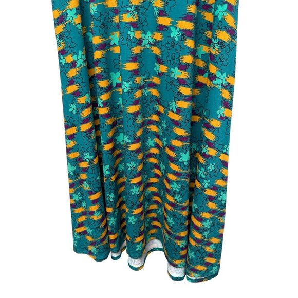 LULAROE Maxi Skirt Size 2XL Green Boho Floral Long A-Line Stretch Pull on NWT - Picture 9 of 11